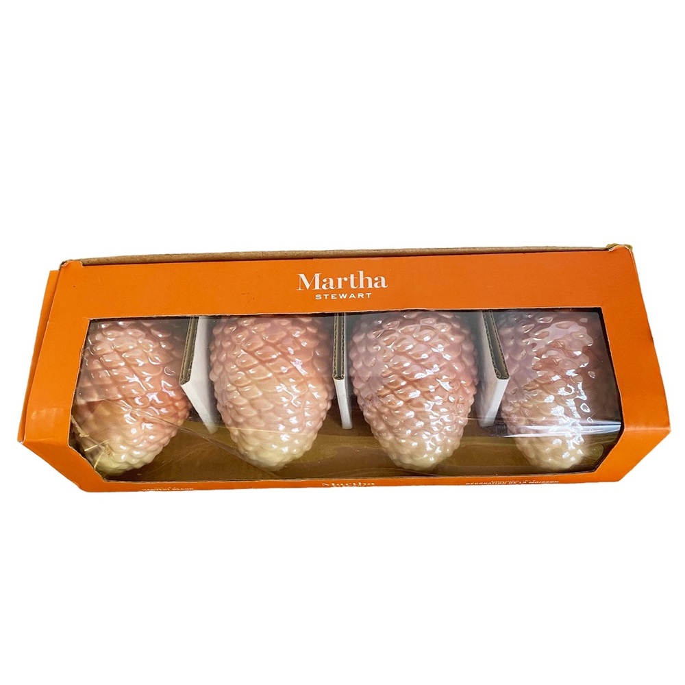 4 Martha Stewart Pink Iridescent Pinecones